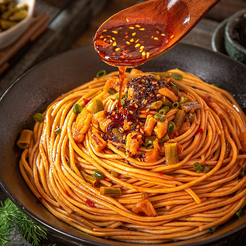 宫府正宗武汉热干面红油酸豆角碱水干拌面条待煮速食面