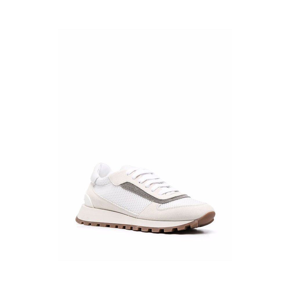 brunellocucinelli女士休闲鞋运动鞋浅色网面系带舒适时尚休闲鞋