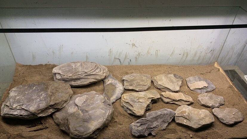 精品溪流天然石原石原石鱼缸造景景石片岩冷水鱼造景