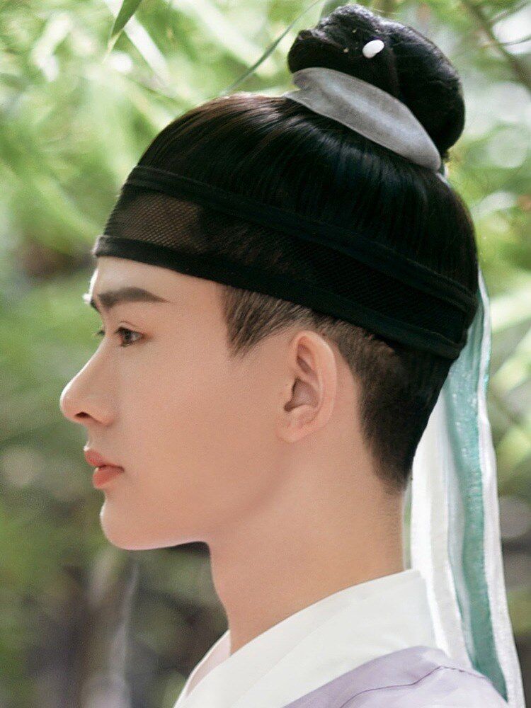 假发汉服一体式头套男童汉服发古装抹额懒人网巾发饰