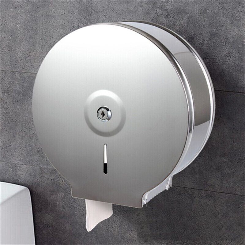 钢大卷纸盒卫h生间纸巾盒公共厕所卷纸筒厕纸盒纸巾架防水大盘