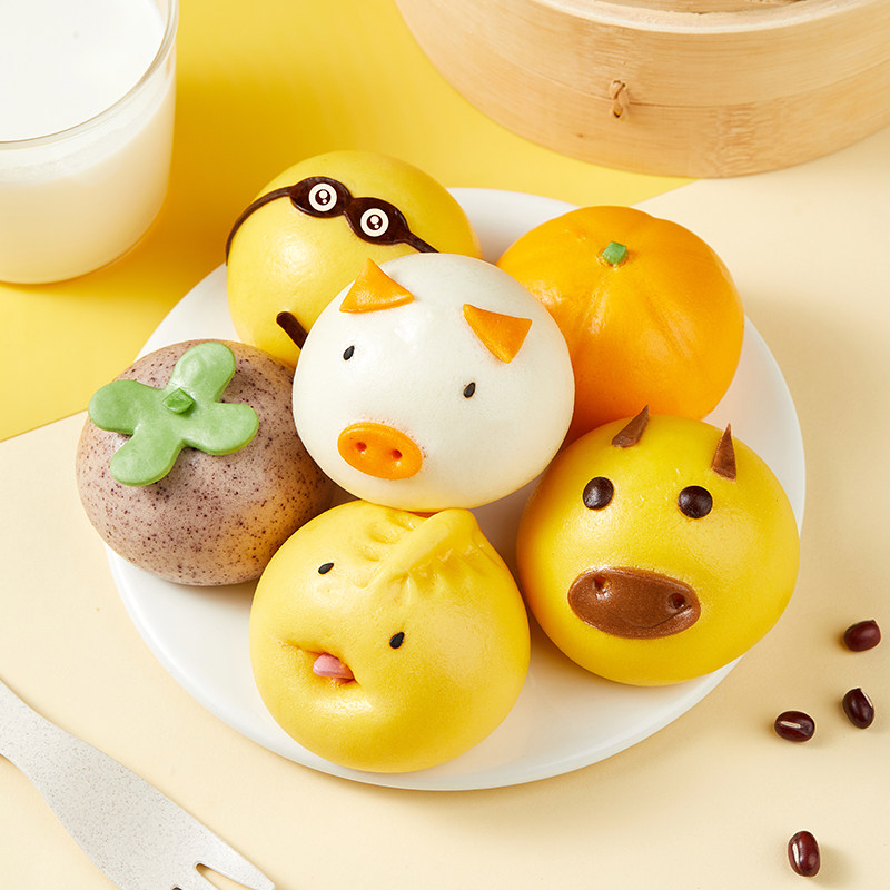 卡通包子动物造型馒头儿童早餐主食可爱奶香包点