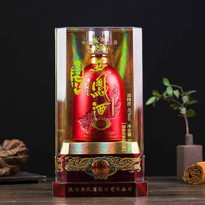 西凤白酒封坛10年凤香型45度纯粮食酒节日送礼高度口粮白酒礼盒装