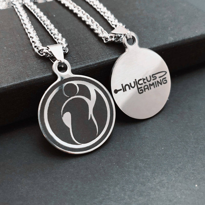 iginvictusgaming英雄联盟战队队徽项链钛钢个性激光项链