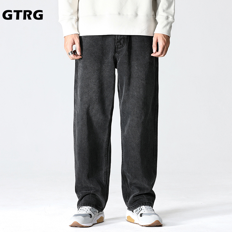 GTRG日系复古牛仔裤男士2022年新款四季宽松直筒潮牌阔腿裤大码裤