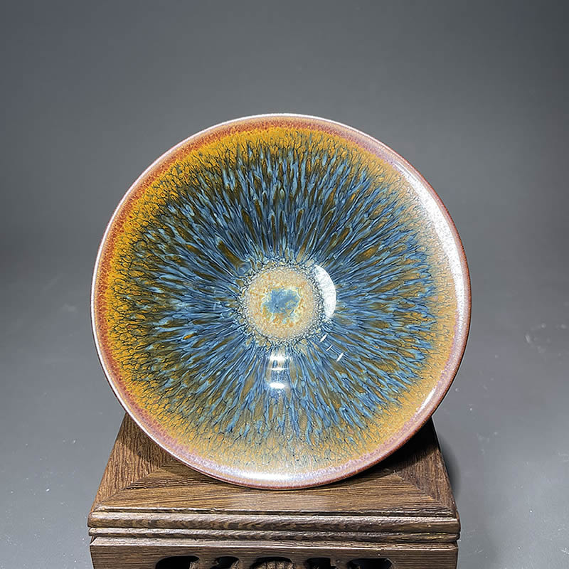 曹伟俊釉泪精品名家高端杯柴主人大号斗笠手工建盏