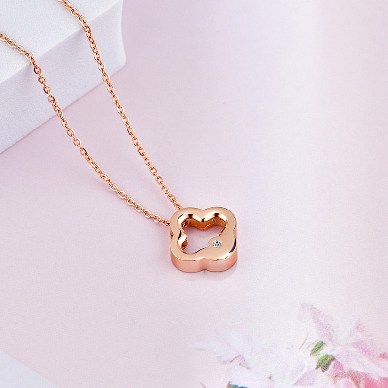 daisyfellowes黛西法罗钻石四叶草简约气质项链吊坠生日礼物项链