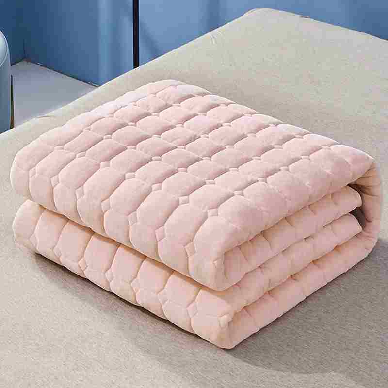 2022纯色牛奶绒床垫垫褥软垫卧室家用珊瑚法兰绒床褥子毯垫被冬季