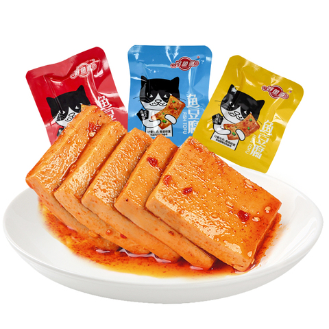 上新天猫好鱼道即食鱼豆腐豆干零食小包装素肉怀旧烧