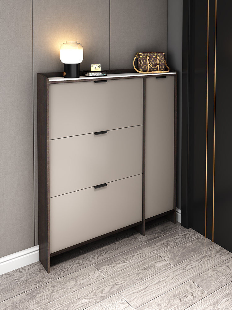 岩板意式超薄鞋柜家用门口省空间17cm多功多功能鞋柜