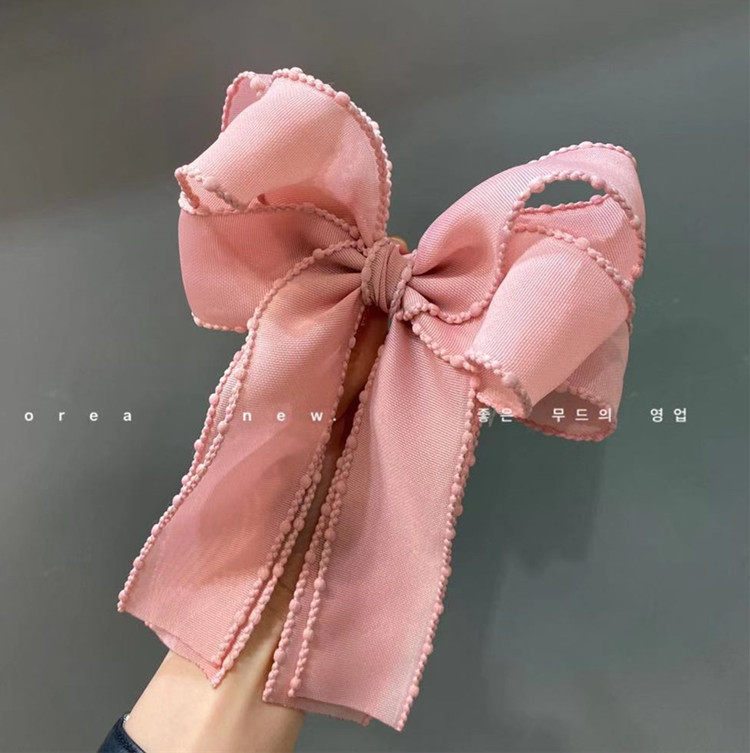 粉色蝴蝶结发夹头饰日韩甜美飘带发卡可爱少女发饰