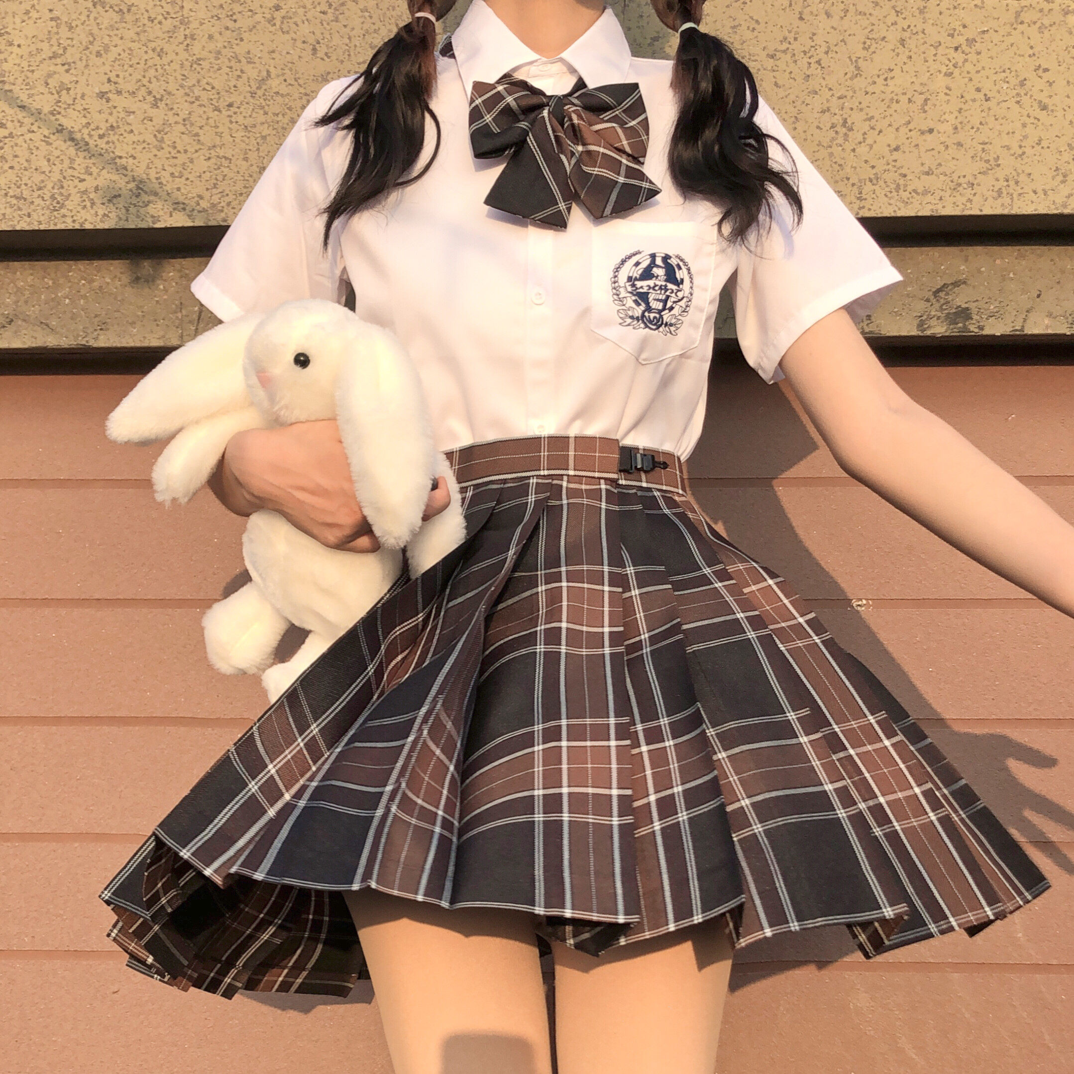 淘宝原创正版jk制服套装温柔格半身裙子