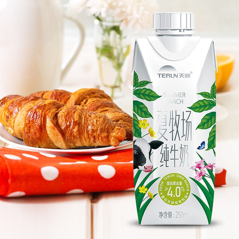 天润润夏牧场纯牛奶蛋白原生高钙浓缩整箱250ml纯牛奶