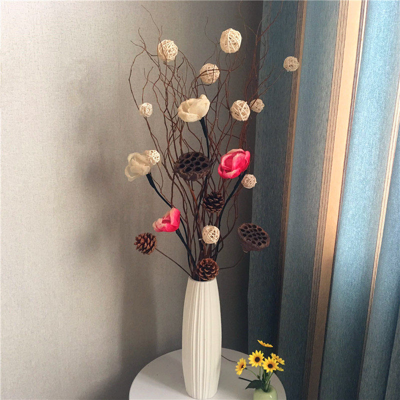 现代简约客厅落地家居装饰创意插花摆件陶瓷玄关干花干花