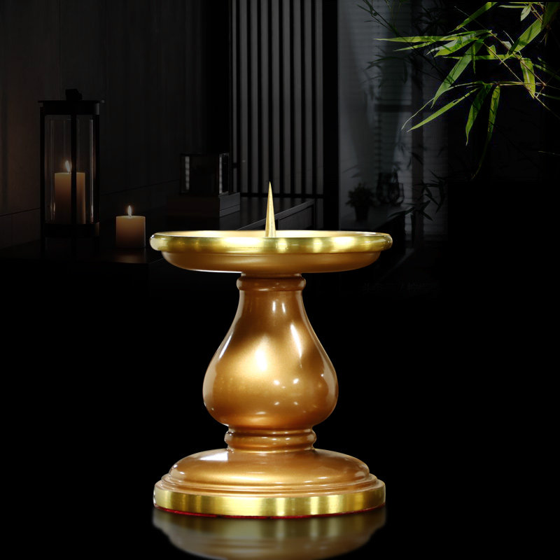 烛台蜡烛家用供佛摆件复古酥油灯座中式烛针烛台
