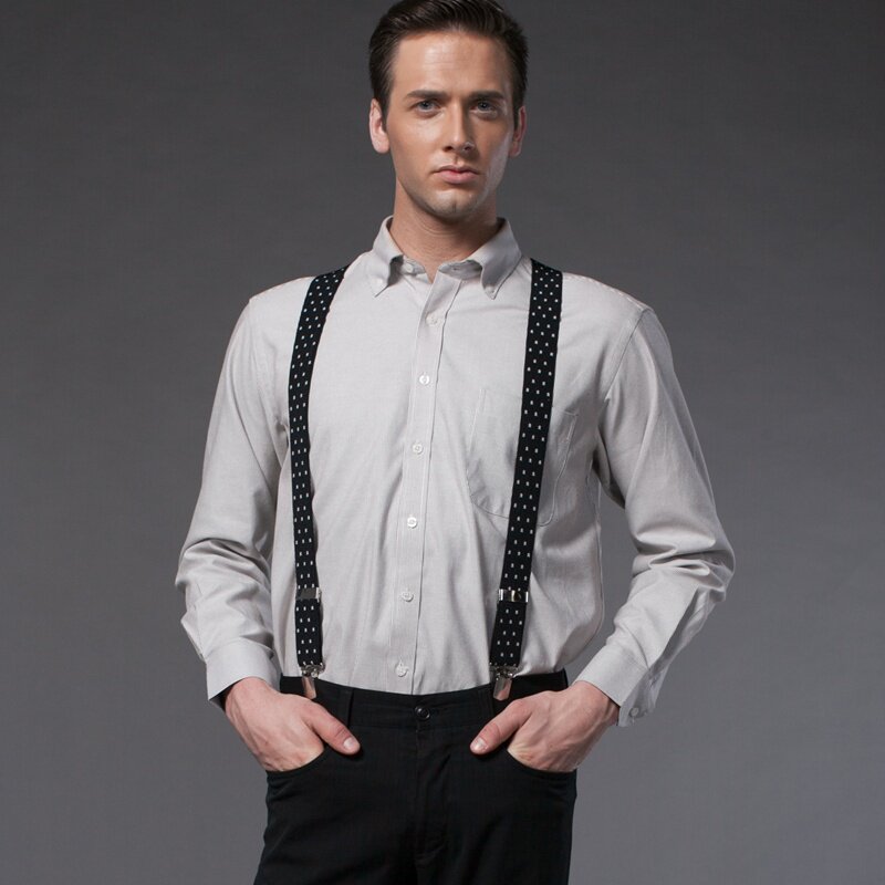 男士背带精品优雅四夹男式吊带西服西裤吊裤带腰带