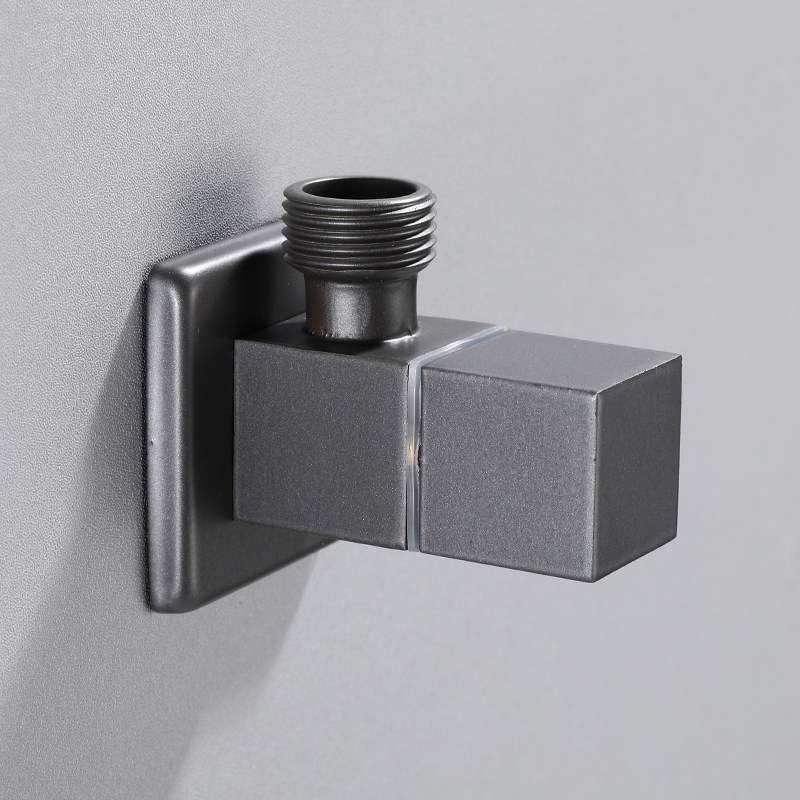 角阀灰色全铜三角马桶冷热龙头4分一进一出角阀