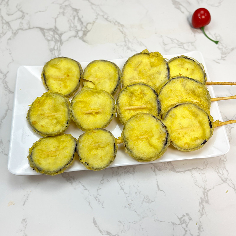 黄金茄片串串香油油炸小吃15串装茄盒商用茄子茄子