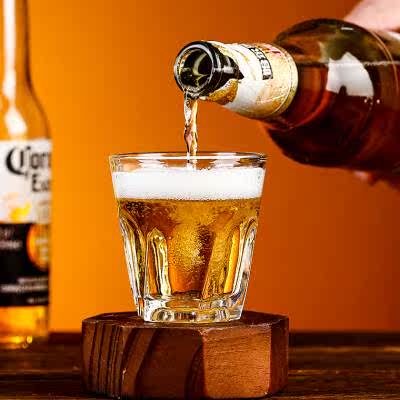 酒吧ktv耐摔钢化啤酒杯洛杯洋酒威士忌杯子厚底啤酒杯