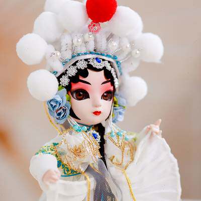 桂英绢人京剧人偶摆件娃娃纪念品中国国风特色绢人