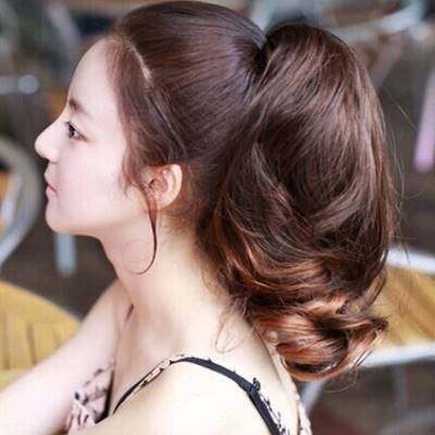 马尾假发女马尾款绑带式真发卷发自然夹子马尾辫马尾