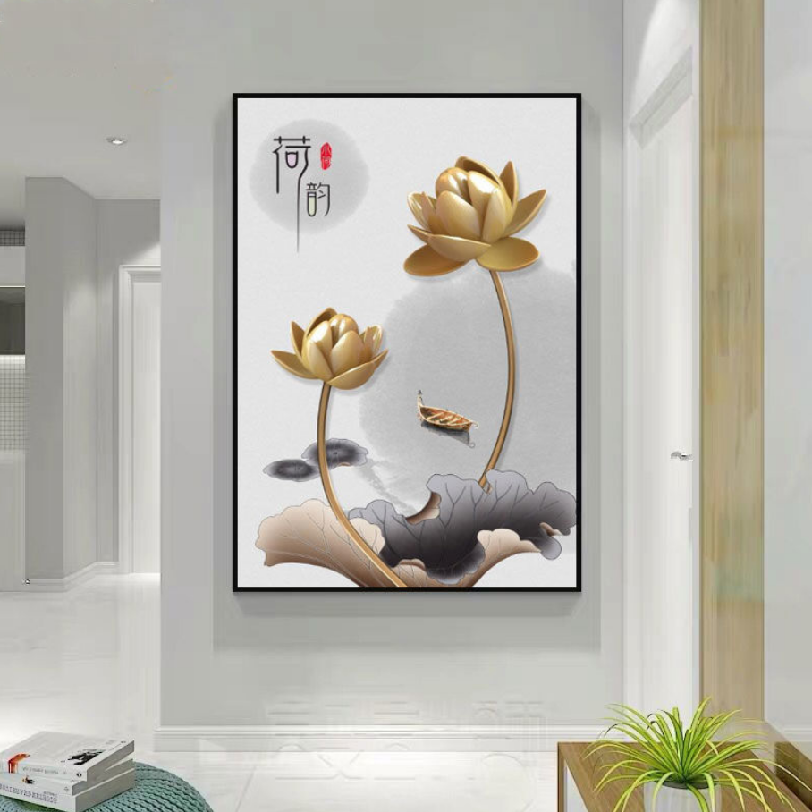 招财入户玄关装饰画走廊过道挂画现代简约客厅宾馆现代装饰画