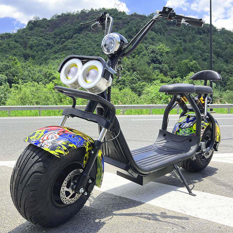 哈雷电动自行车60v72v两轮宽胎滑板车双轮轮胎电瓶车电动滑板车