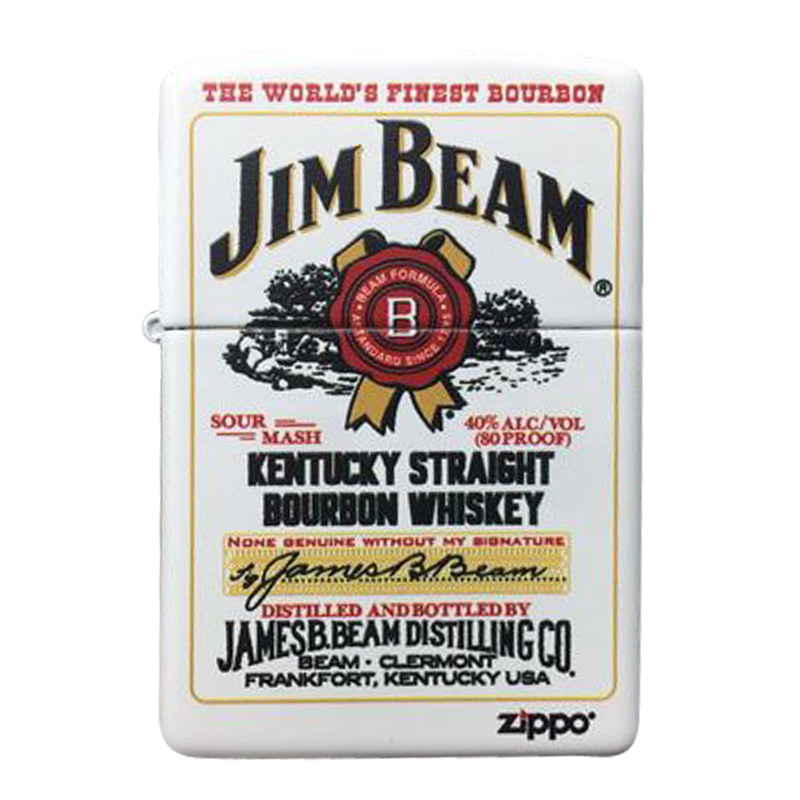 zippo打火机原装正版jim beam威士忌酒标 男士美国正品限量定制
