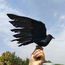 Emulated feather crows swaying pieces Halloween Fake Bird Decorations Photography Props Crow Teaching Models Emulated Birds