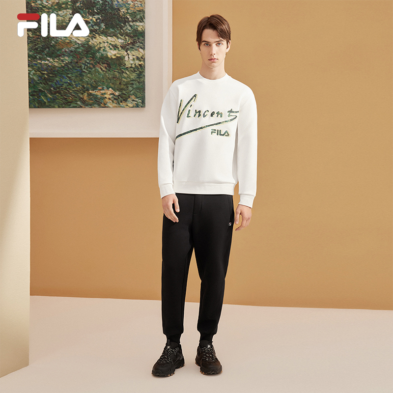 张艺兴同款fila梵高博物馆斐乐男士2023春季新款运动卫衣