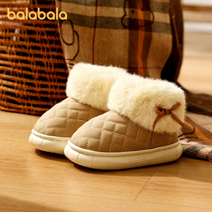 巴拉巴拉儿童棉鞋女童冬季2025新款宝宝小女孩包跟毛毛保暖雪地靴