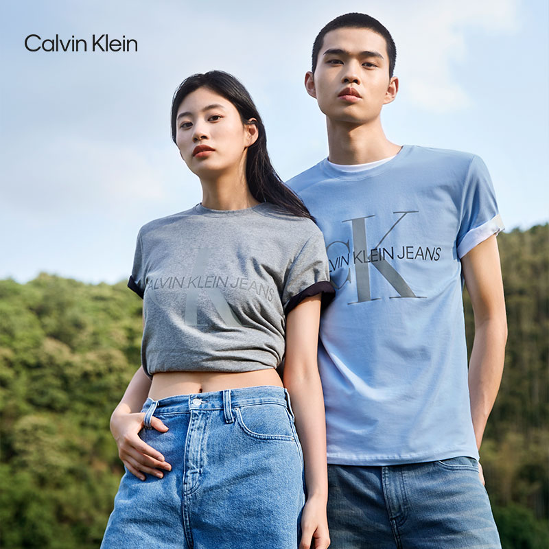 【情侣系列】CK Jeans男女款潮流多色印花透气圆领短袖T恤J314764