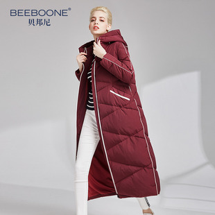 BEEBOONE/贝邦尼2018秋冬新款加长加厚羽绒服时尚保暖茧型