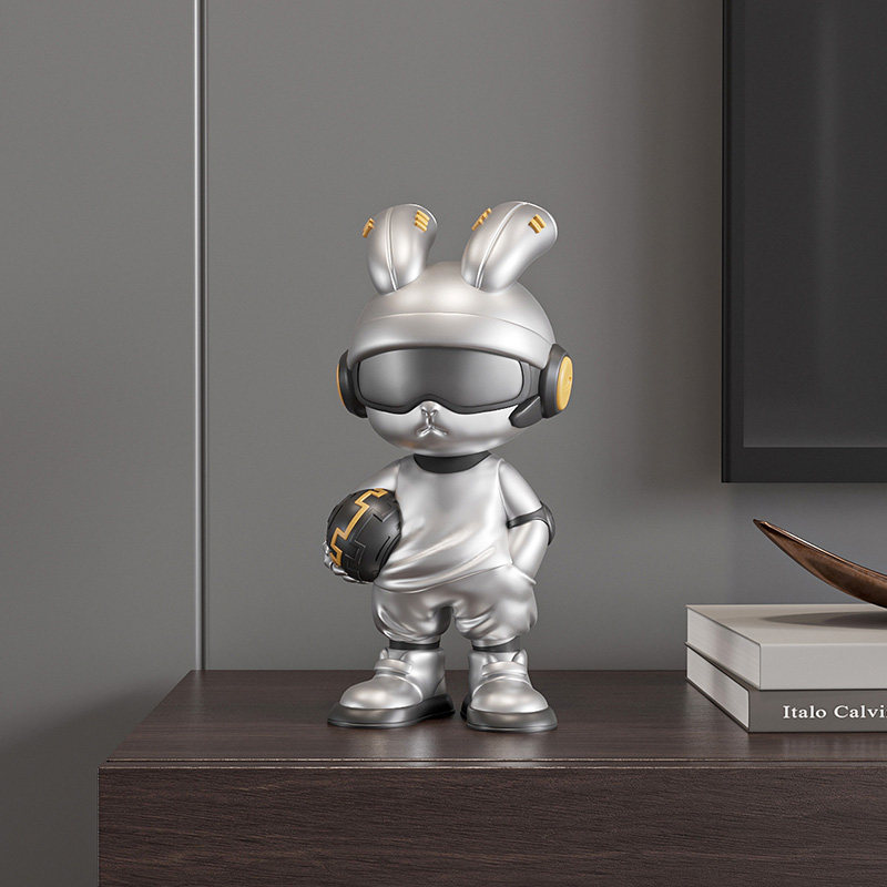 潮流炫酷手办兔子摆件家居客厅玄关装饰品男生装饰摆件
