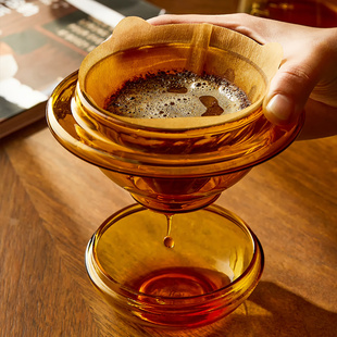 美国康宁VISIONS 鎏金小星咖啡壶手冲咖啡套装玻璃滤杯礼盒送礼