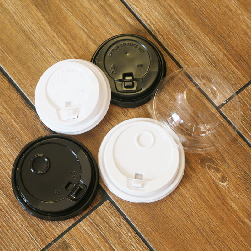 球盖子平盖子纸杯咖啡塑料茶杯奶茶一次性口径防漏杯盖