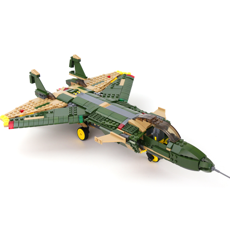 儿童歼20飞机legao积木拼装玩具男孩益智小颗粒拼插军事模型智力