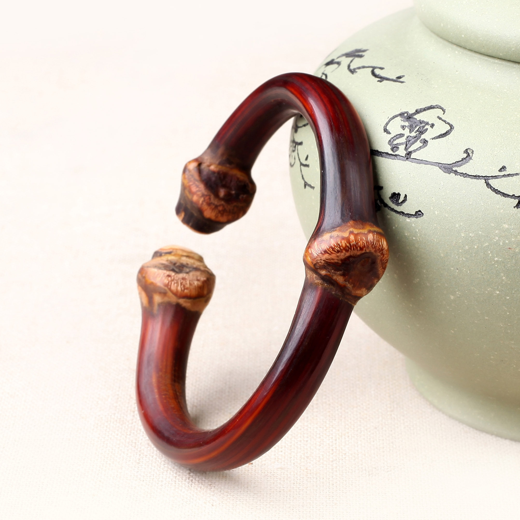 knjewelry酷妮天然金刚手镯黑藤药藤镯男女款西藏手镯