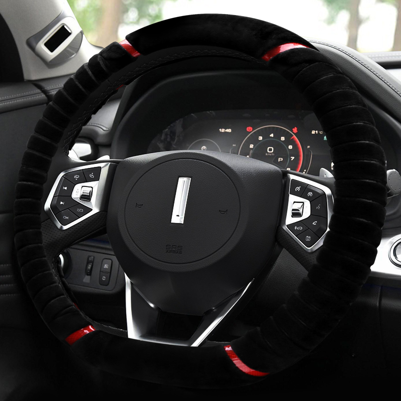 长城魏派wey vv6 vv7 vv5方向盘套冬季短毛绒专用d型个性汽车把套