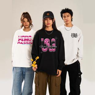 URBR AZBBU秋季印花设计潮牌宽松长袖打底T恤