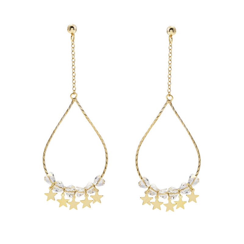 星星耳环女款s925纯银水晶五角星网红韩国时尚耳环
