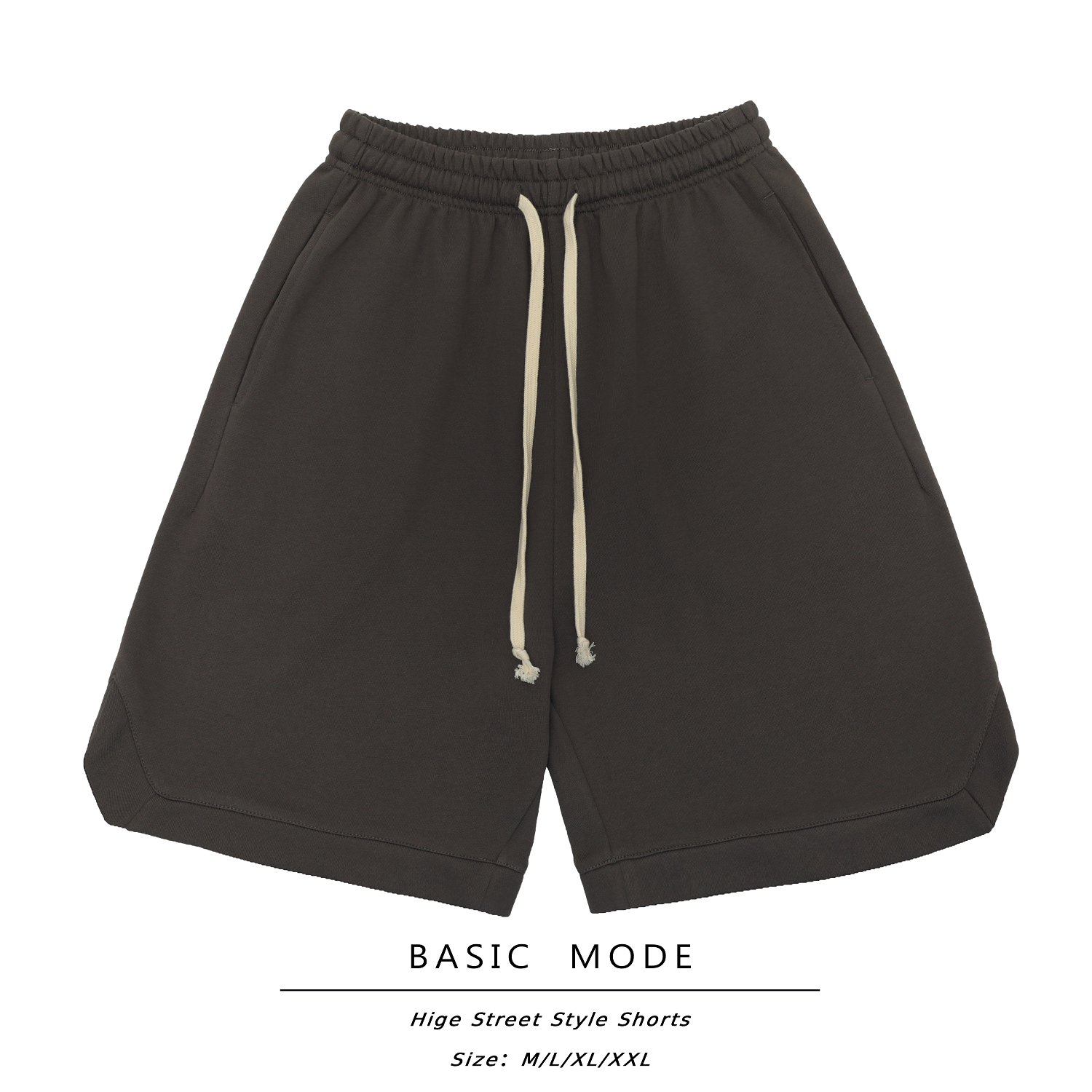 【BASIC MODE】纯棉宽松欧美Fog高街Yeezy风开叉立体剪裁五分短裤