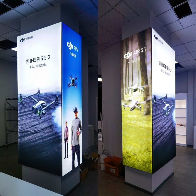 灯箱型材包柱手机店商场边直角包柱子柱子方形灯箱