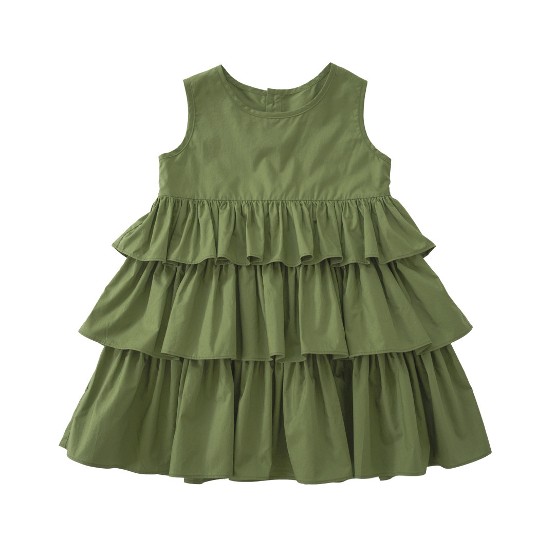 imakokoni原创可爱女童纯棉绿色背心裙子连衣裙2021连衣裙