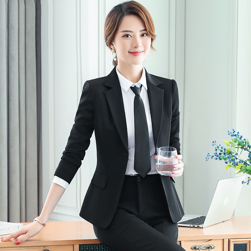 正装女韩版2022春秋新款ol职业装大学生气质小西职业女裤套装
