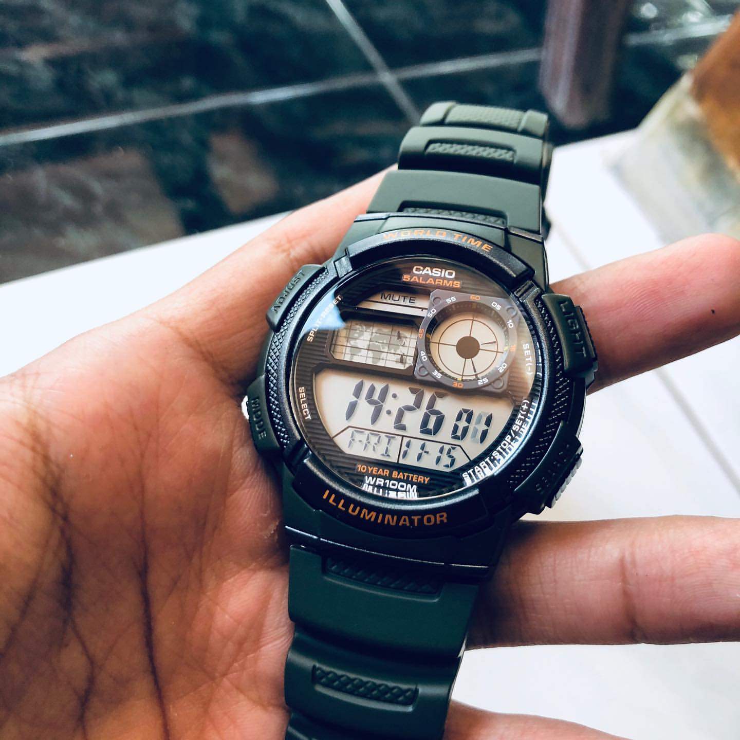 深度防水卡西欧casio电子表电力十年学生手表男ae1000w1a