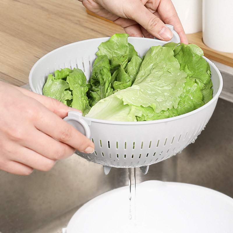 日本进口kokubo双层洗菜盆沥水篮洗水果洗菜神器菜篮厨房创意果盆