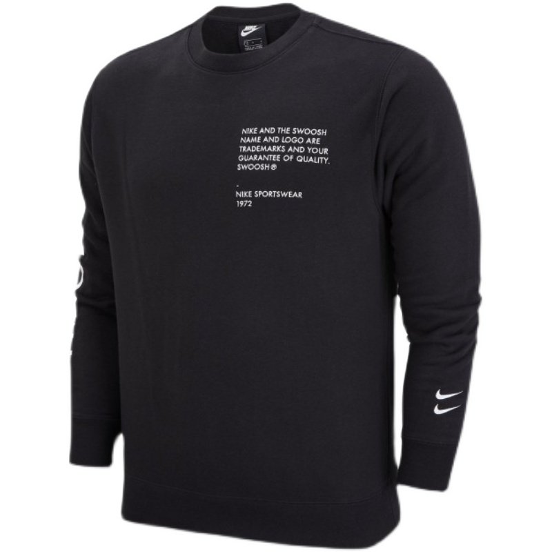 nike耐克swoosh男子上衣双钩圆领运动卫衣男套头运动卫衣