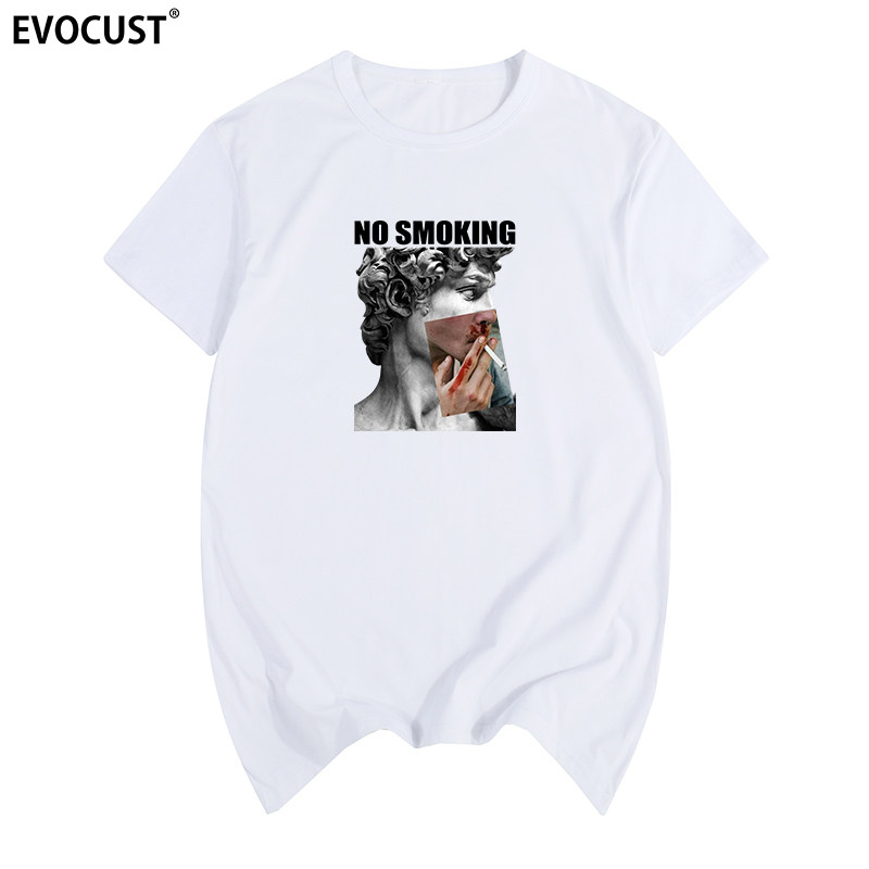 禁止吸烟nosmoking大卫米开朗基罗搞笑恶搞新款百搭t恤