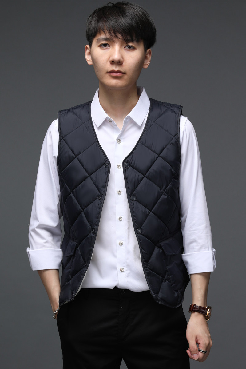 男士保暖马甲青年坎肩修身内穿短款加绒加厚背心